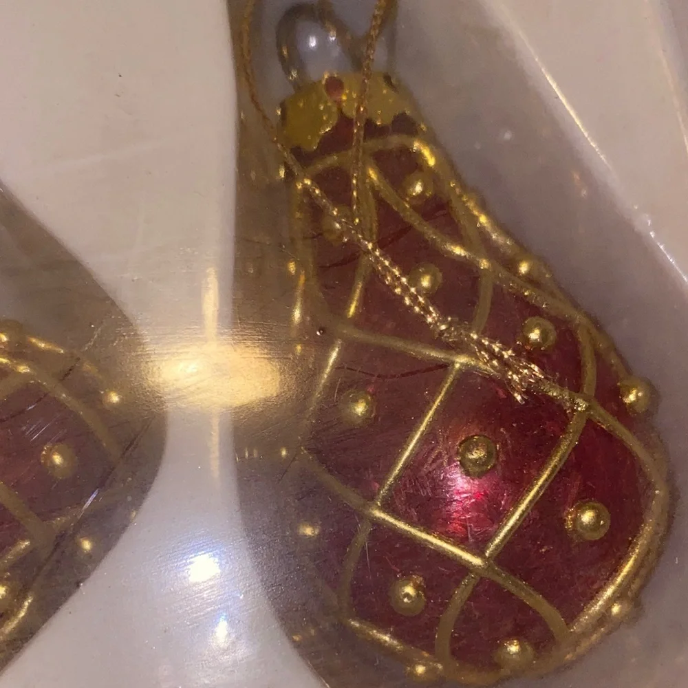 Vintage Glass Christmas Ornaments Plus 2 Boxes Of Krebs Victorian Roses Hand Dec
